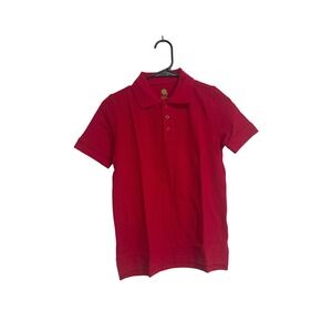 Real School Uniform Youth Medium Unisex Red‎ Short Sleeve Pique Polo